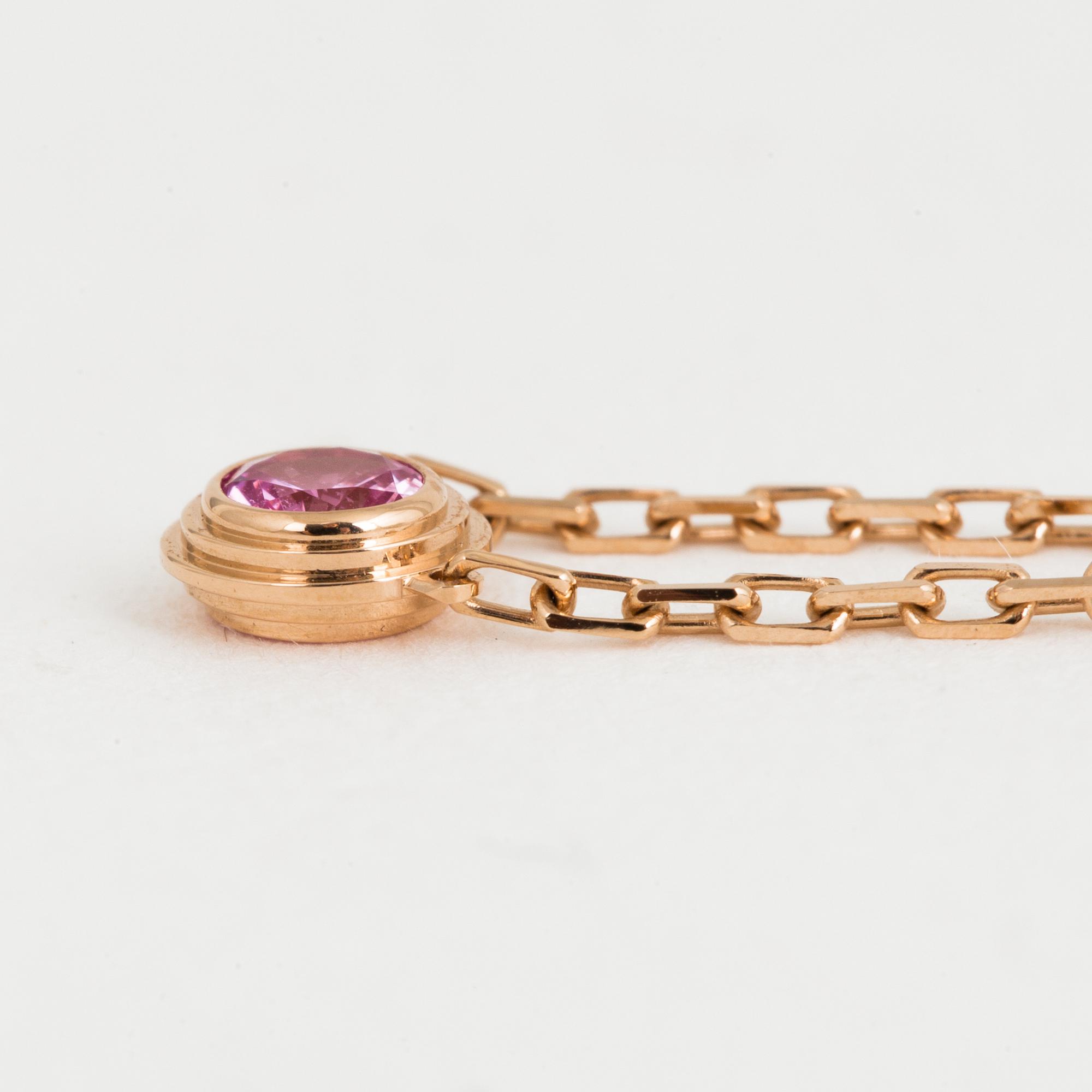 A Cartier Saphirs Legers de Cartier 18K pink gold and pink sapphire necklace. Bukowskis