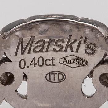 An 18K white gold ring with diamonds ca. 0.40 ct in total.