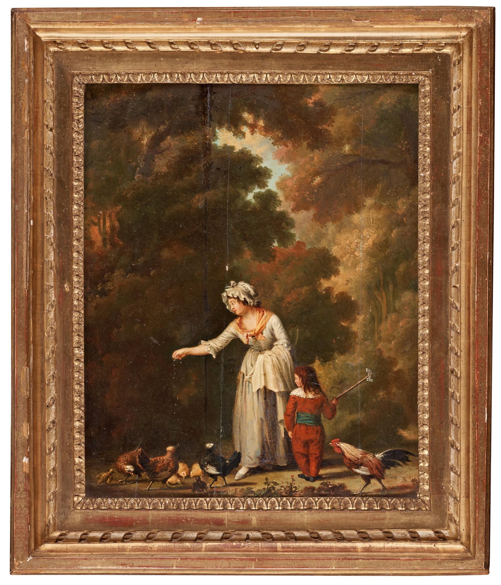 Pehr Hilleström, "Hönsmatning i landskap" (= Chicken feed in landscape).