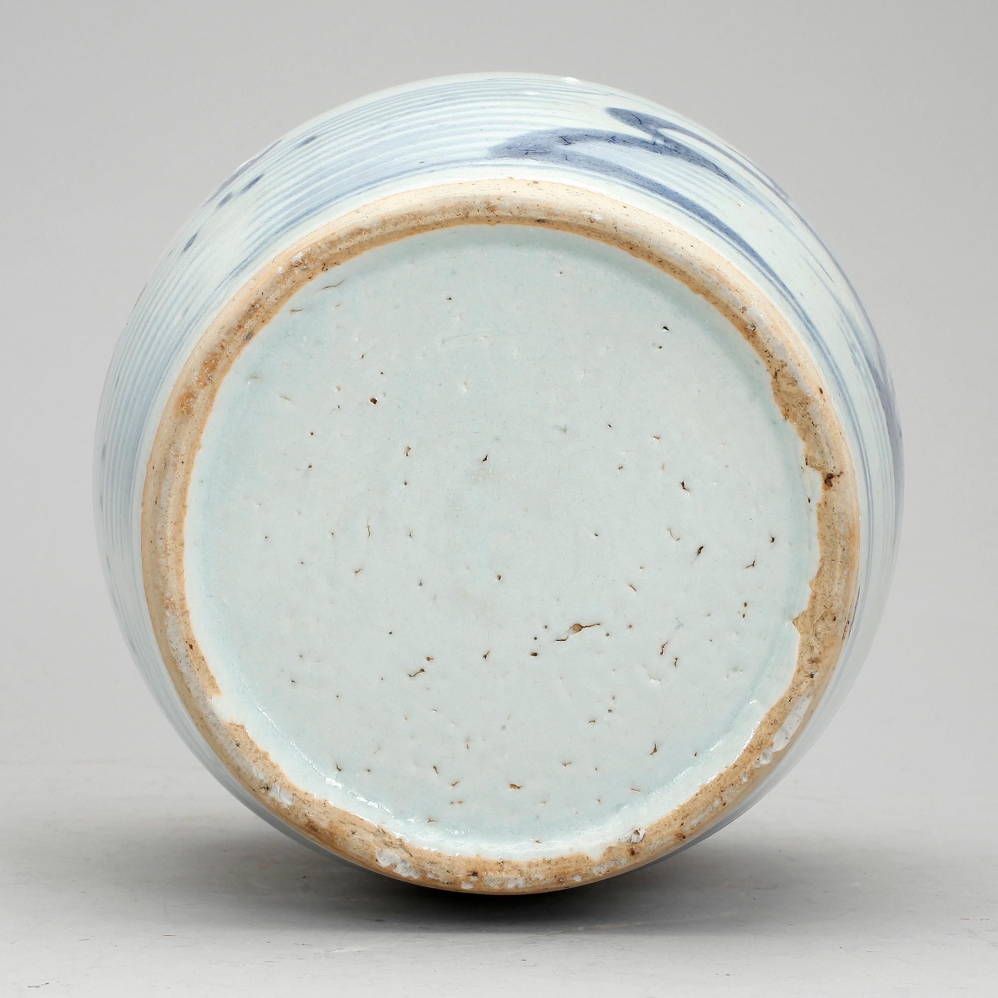 TALLRIKAR, 5 st, samt BOJAN, porslin, Qing, Kina 1700- resp 1800-tal.