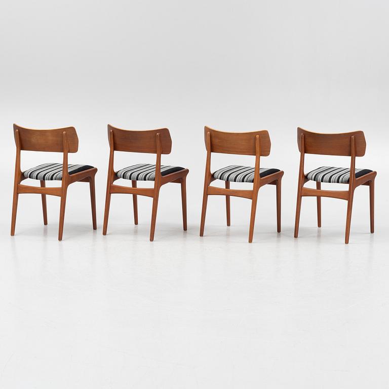 Four teak chairs, Denmark, mid 20th century.