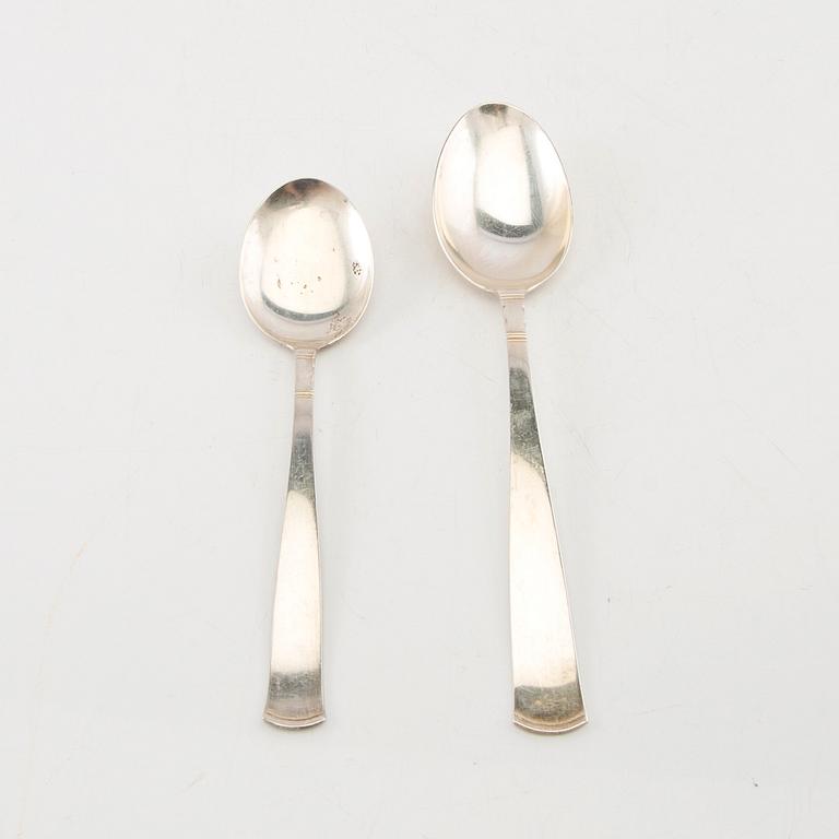 Jacob Ängman, bestick 88 delar, silver, "Rosenholm", GAB, Eskilstuna, 1950/70-tal.