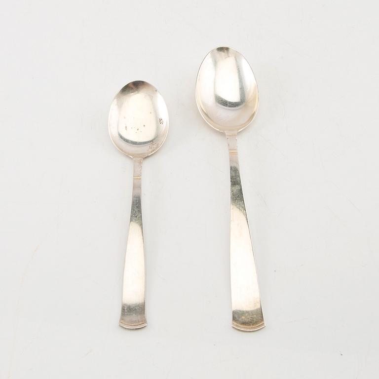 Jacob Ängman, 88-piece cutlery set, silver, "Rosenholm", GAB, Eskilstuna, 1950s/70s.