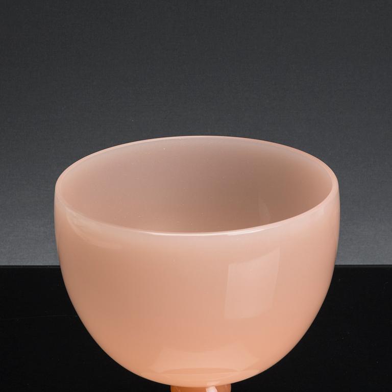 SKÅL PÅ FOT, glas, Murano 1950-tal.