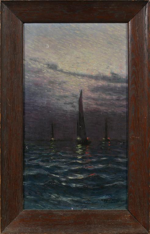 OKÄND KONSTNÄR, olja på duk, signerad John Jönsson, 1900-talets början.