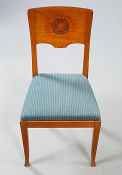 STOLAR, 4 st samt KARMSTOLAR, 2 st, jugend, 1900-talets början.