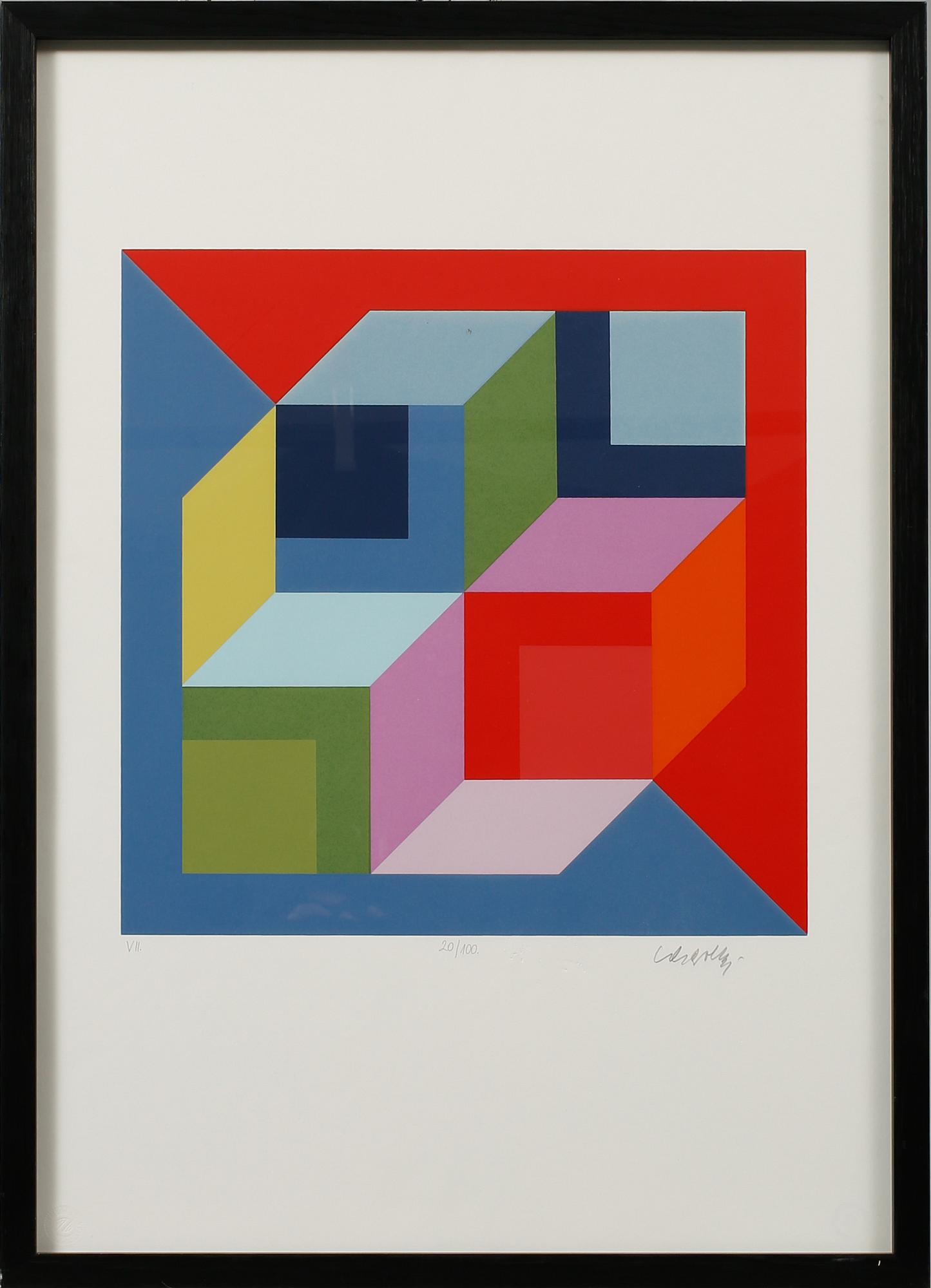 VICTOR VASARELY, färgseriegrafi, signerad och numrerad 20/100.