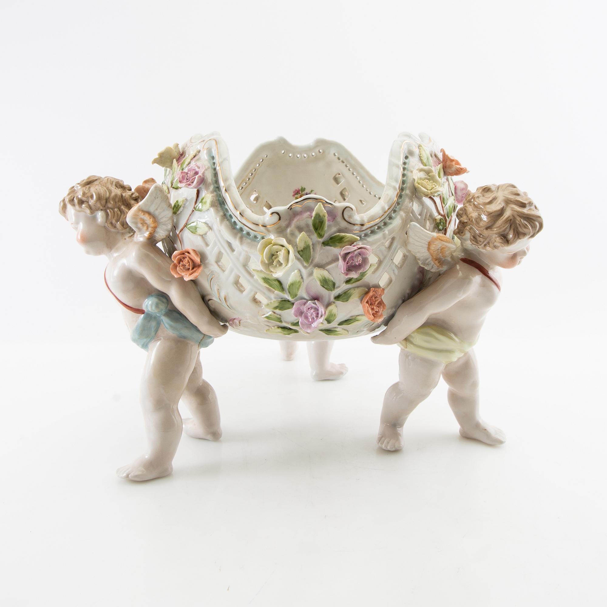 Goblet on foot Rococo style Germany mid 20th century porcelain.