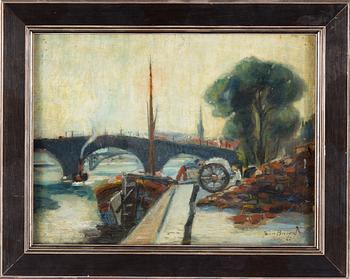 JOHN BROBERG, Oil on panel, signed Paris -22.