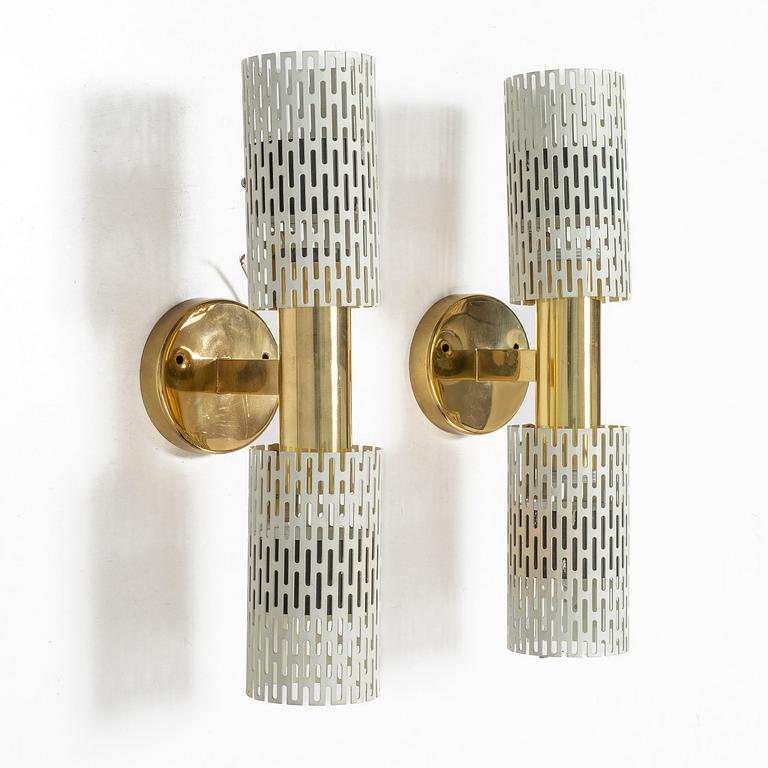 Harald Notini, wall lamps, a pair, model 8820, Böhlmarks, 1940s/1950s.