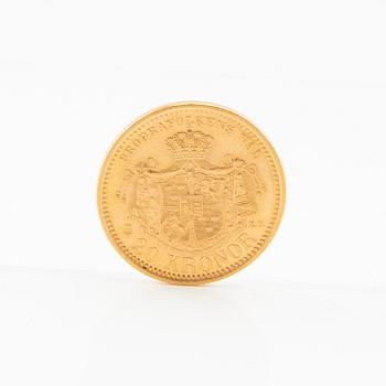 Gold coin 20 kronor 1901 Sweden Oscar II.