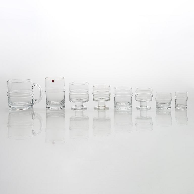 Timo Sarpaneva, set of 51 'Pisaranrengas' (Expanding rings) 2054 glasses for Iittala.
