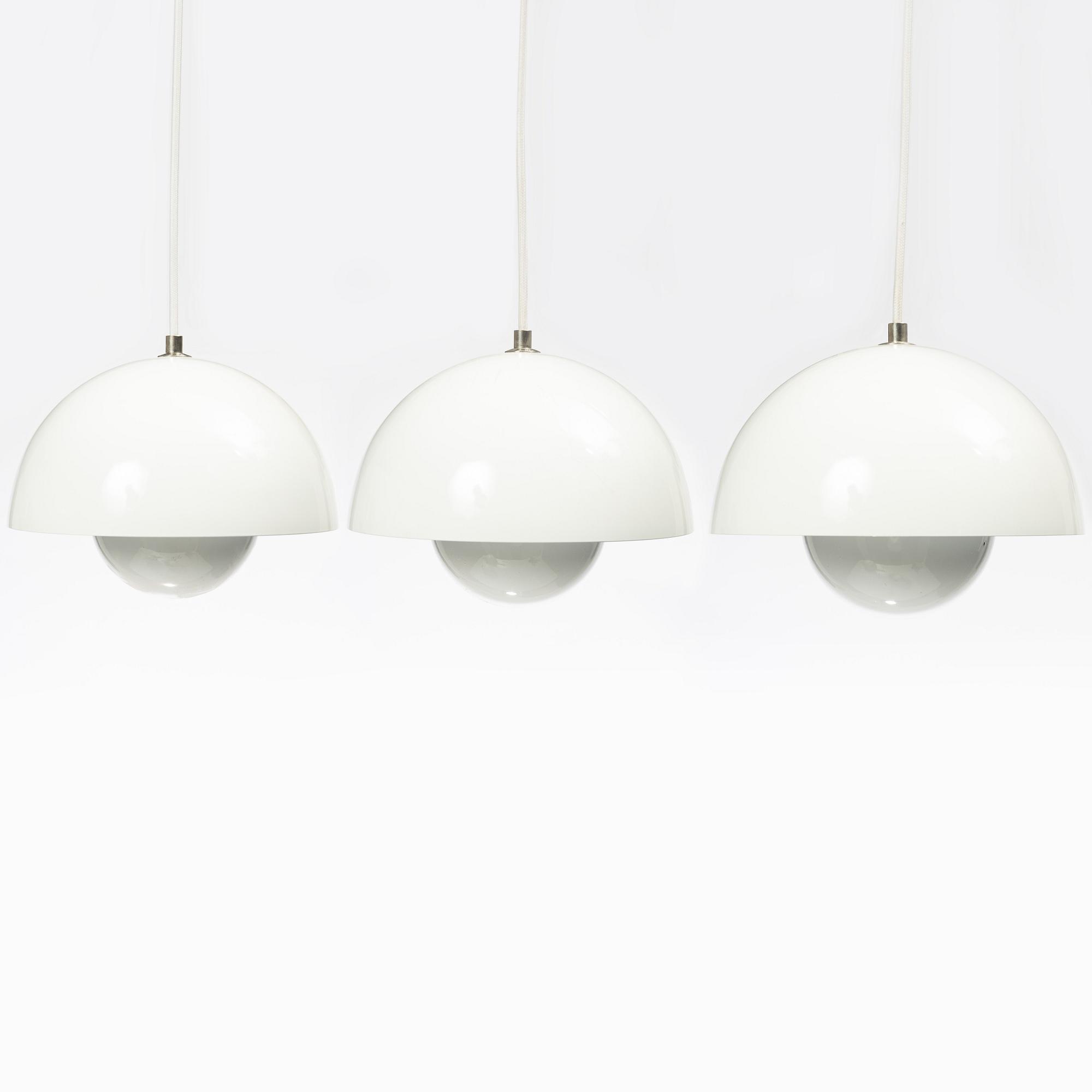 Verner Panton, three "Flower Pot" ceiling lamps.