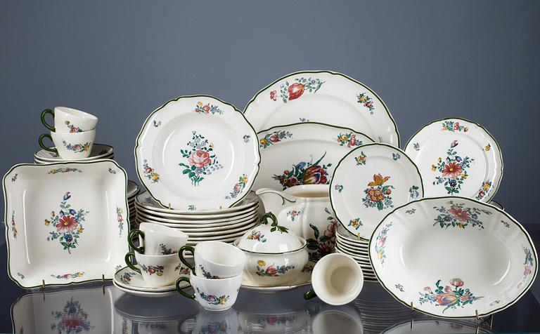 SERVIS, 62 delar, flintgods, Villeroy & Boch, Tyskland sekelskiftet 1800/1900.