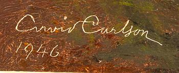 Arvid Carlson, oil on panel, signed and dated 1946.