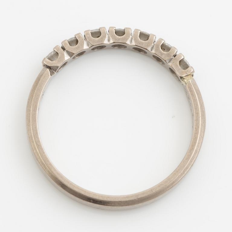 Ring, half eternity band, Strömdahls, 18K white gold set with brilliant-cut diamonds.