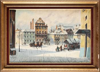 OKÄND KONSTNÄR, olja på duk, sign Wolsky, 1900-talets andra hälft.