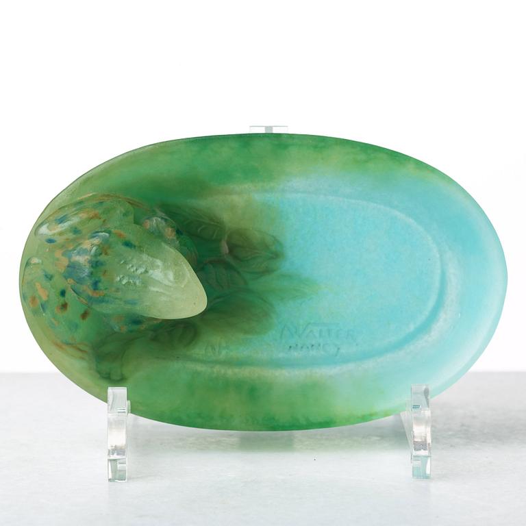 ALMARIC WALTER, a pâte de verre "Vide Poche" bowl, Nancy, France, sculptured by André Houillon.