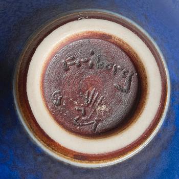 Berndt Friberg, two stoneware vases and a bowl, Gustavsberg studio, Sweden 1962-65.