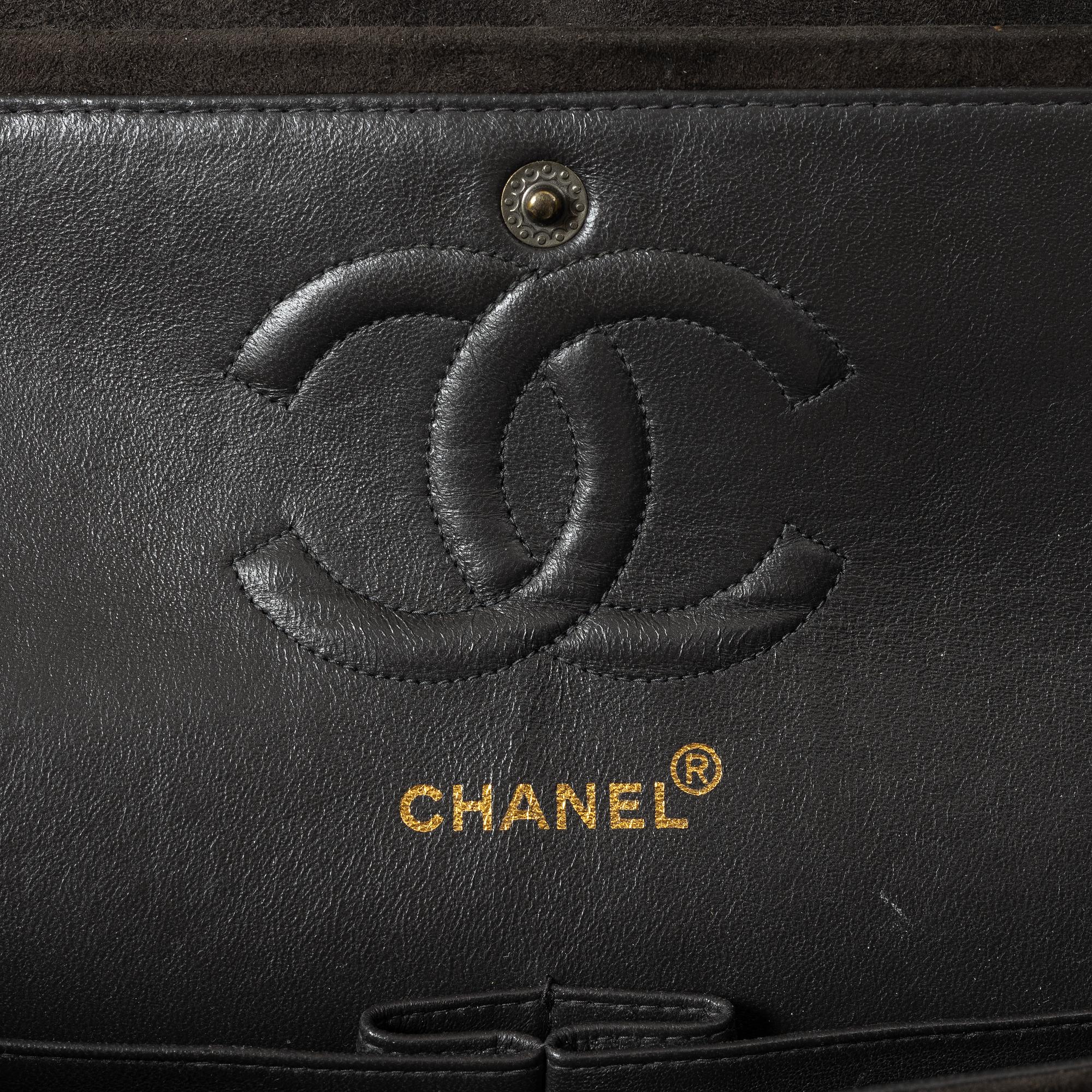 Chanel, A brown suede "Medium Double Flap Bag", 1997-1999.