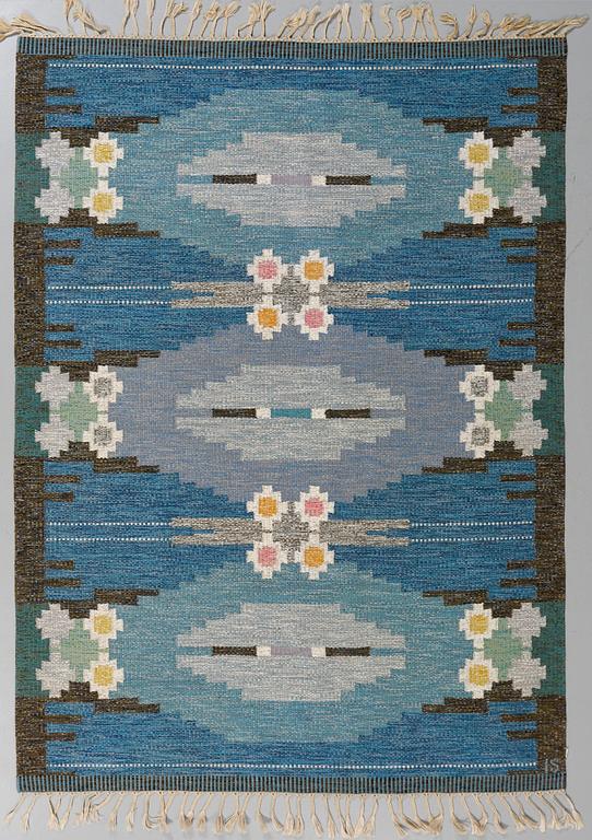 MATTA, rölakan, "Örbyhus", Ingegerd Silow, signerad IS, 1900-talets andra hälft, 230 x 168 cm.