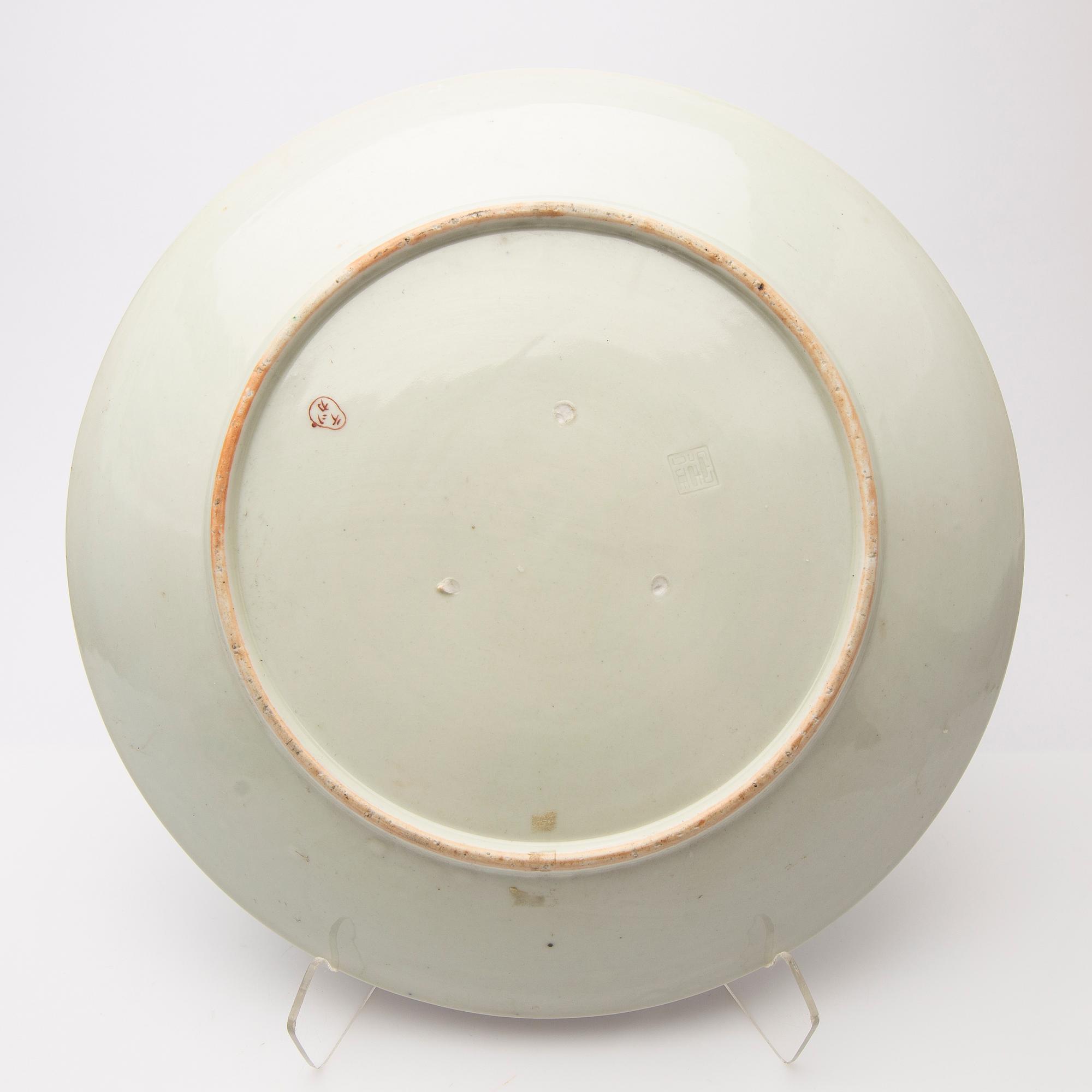 Plate and vase, Famille Verte, China, early 20th century.