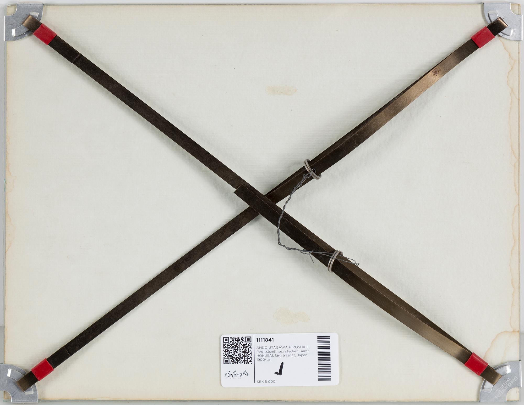 ANDO UTAGAWA HIROSHIGE, six color woodblock prints, Japan, 20th century.