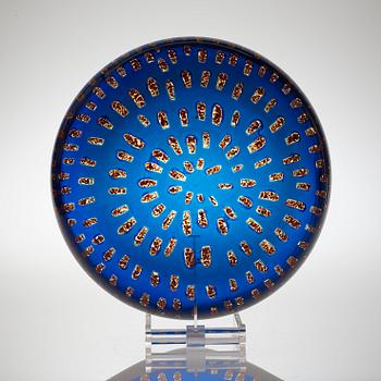 A Sven Palmqvist ravenna glass bowl, Orrefors 1985.