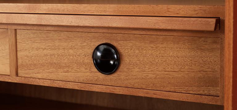 A Curt Blomberg mahogany cabinet, the doors, sides and top with painted panels, ca 1954.