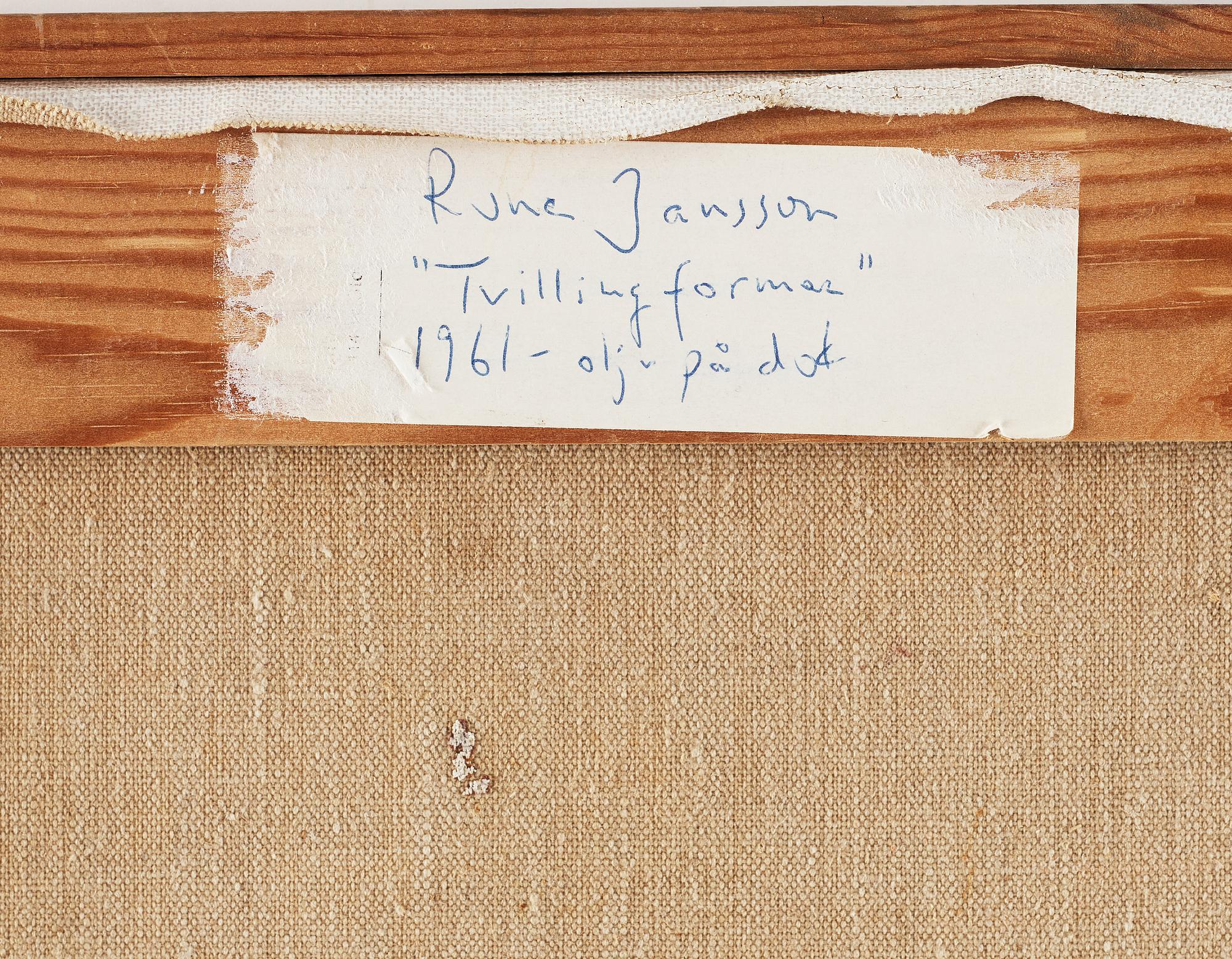 RUNE JANSSON, olja på duk signerad och daterad 61.