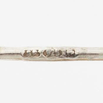 Maria Nilsdotter, a single earring, "rain earring" and a pair, silver with pearls and quartz.