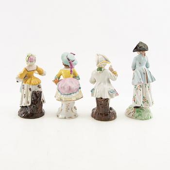 Figurines 8 pcs including Dresden/Sitzendorf Germany first half of the 20th century porcelain.
