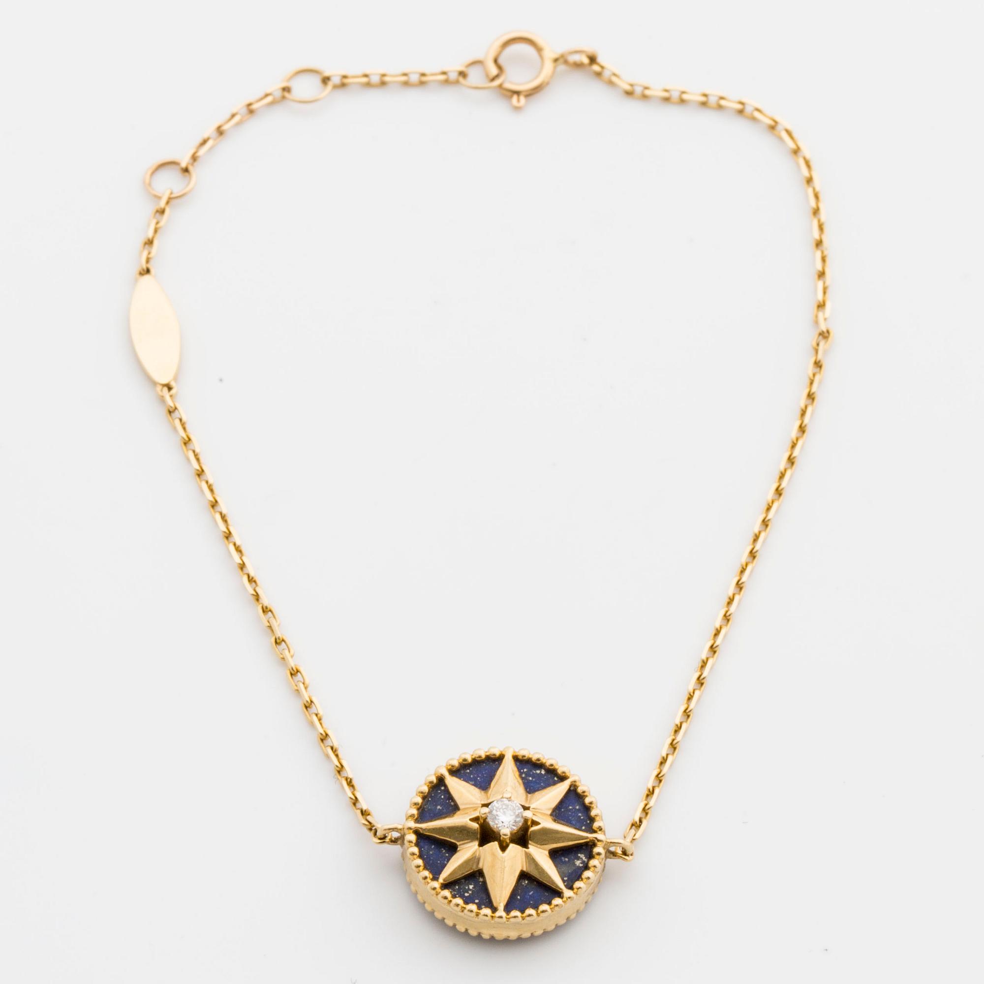 CHRISTIAN DIOR, "Rose des Vents", bracelet with lapis lazuli and brilliant-cut diamonds ca 0.045 cts.