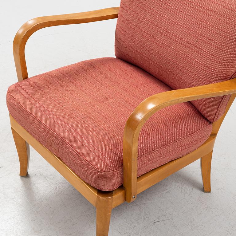 Wilhelm Knoll, fåtölj, Swedish Modern, Knolls Moderna Möbler, 1940-tal.