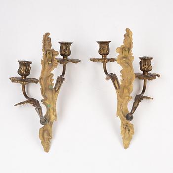 Wall appliqués, a pair, Louis XV style, 20th century.