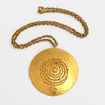 Tapio Wirkkala, "Vikingahänge", 14K guld, Westerback, Helsingfors 1971.