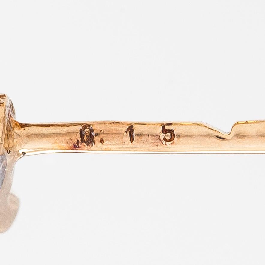 Korvakorut, 14K valko-keltakultaa, timantteja yhteensä noin 0.30 ct. Suomalaiset leimat.