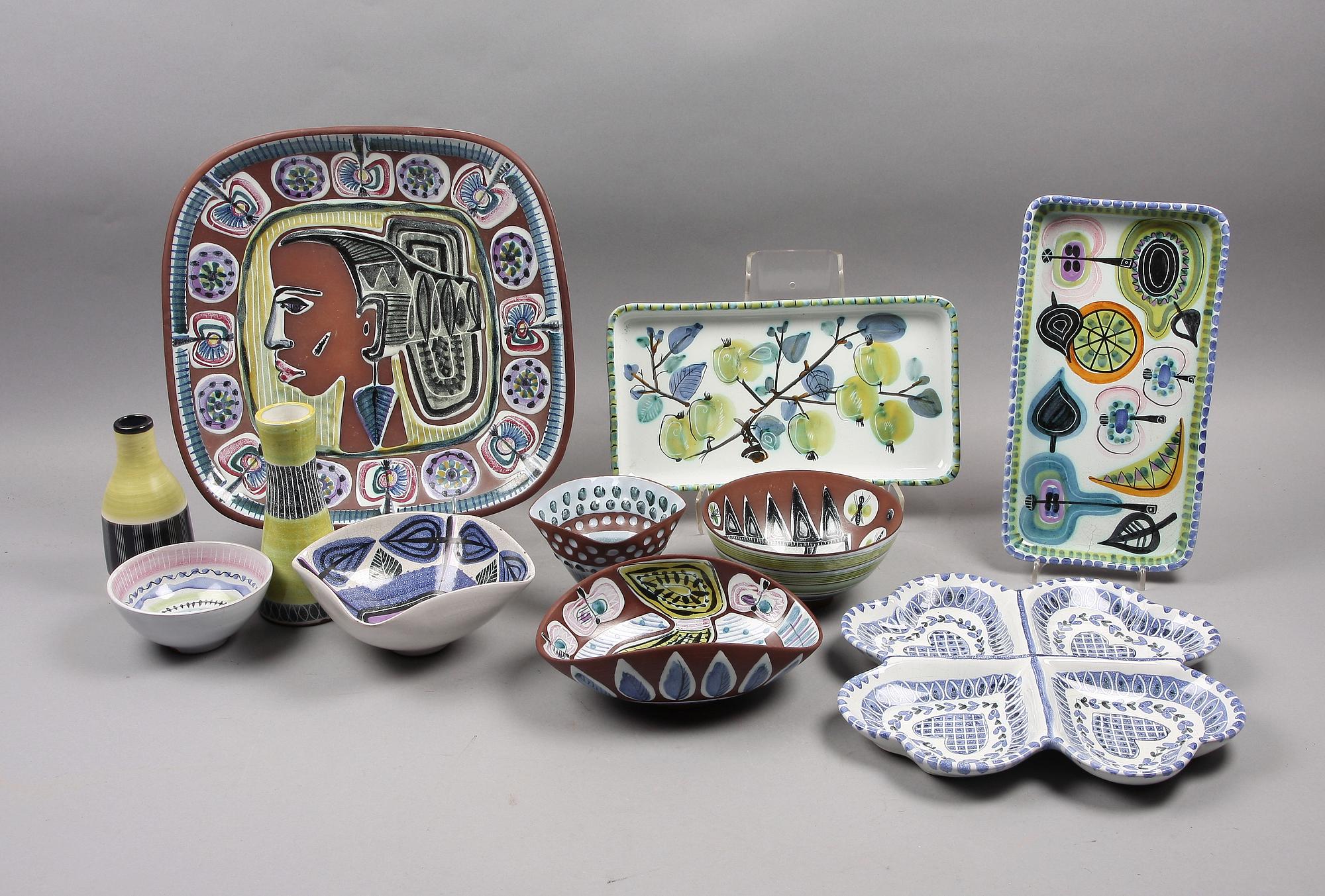SERVISDELAR, 63 st, lergods, Jani, Laholm, 50/60-tal.