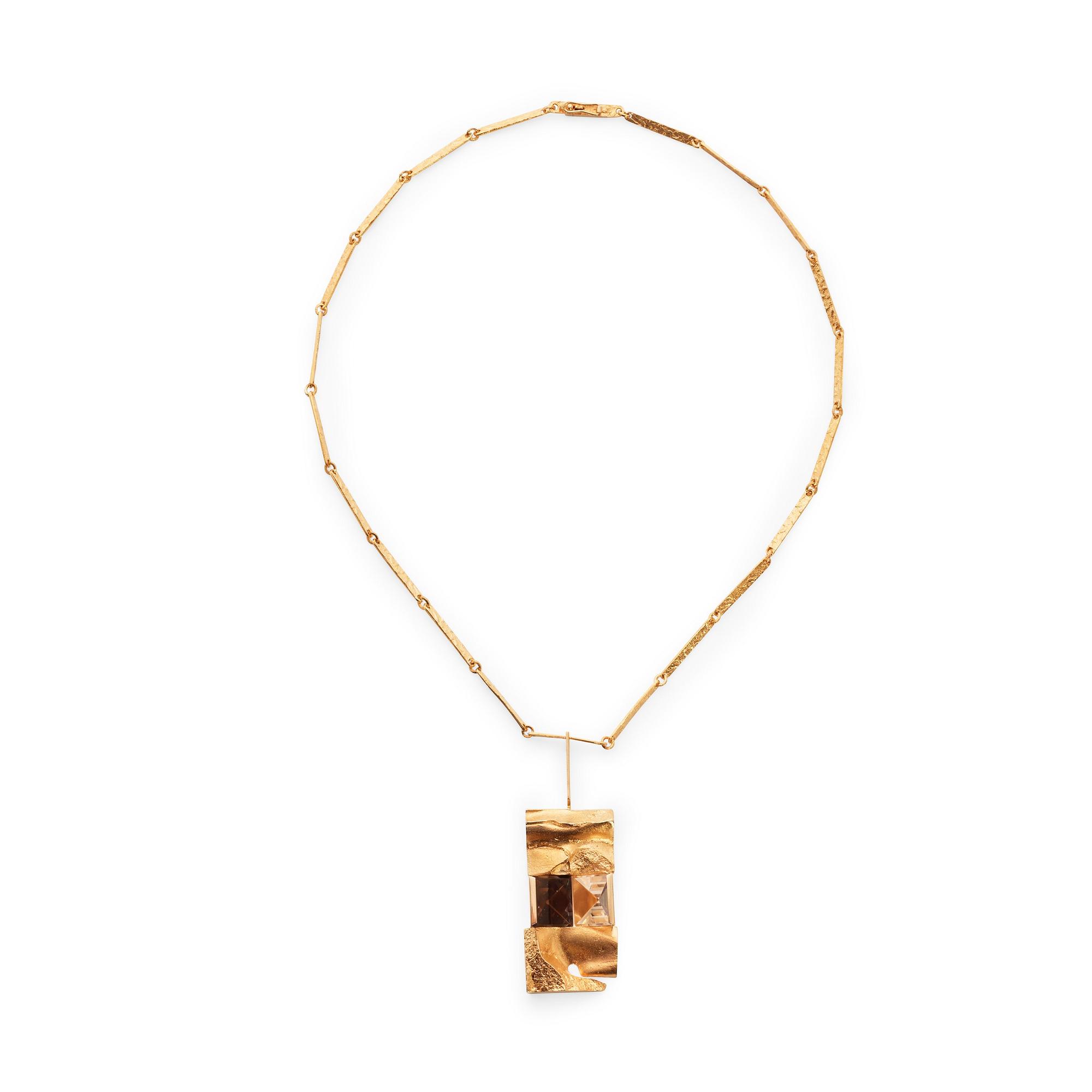 A Björn Weckström 18k pendant and chair, Lapponia Finland.