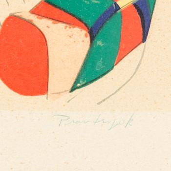 LAGE LINDELL, litografi, provtryck.