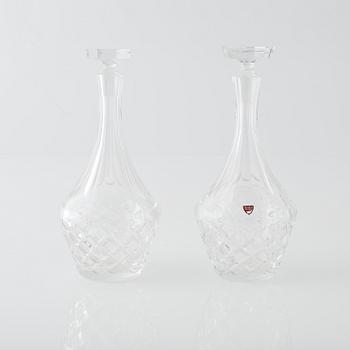 A pair of Orrefors glass carafes, second half of the 20th century.