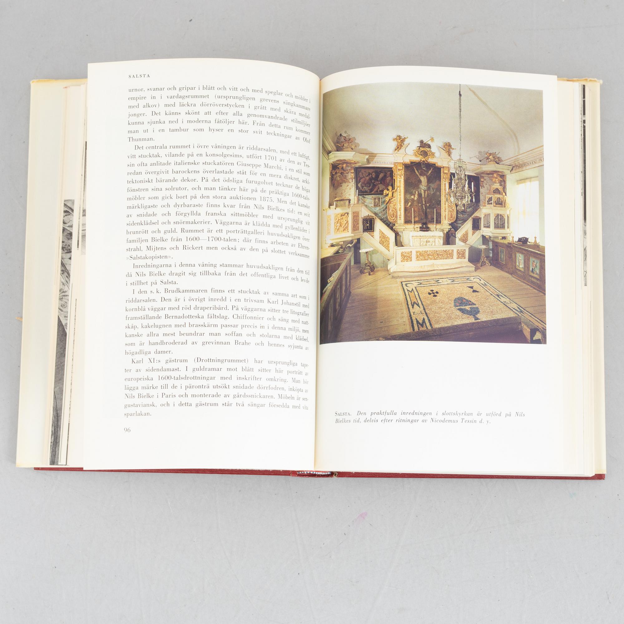 Bokverk, "Svenska slott och herresäten", 18 volymer, Allhems Förlag, Malmö, 1966-1971.