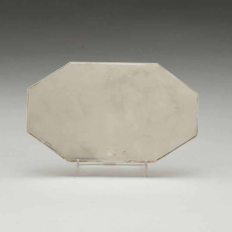 A Wiwen Nilsson sterling tray, Lund 1972.