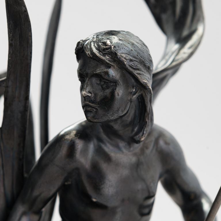 Vaser, 2 st, försilvrad metall, art nouveau, WMF, 1900-talets början.