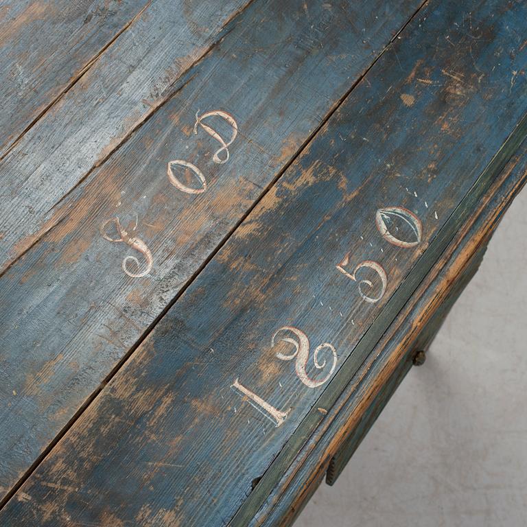 A traditional folk art table from Ljusdal Hälsingland dated 1850.