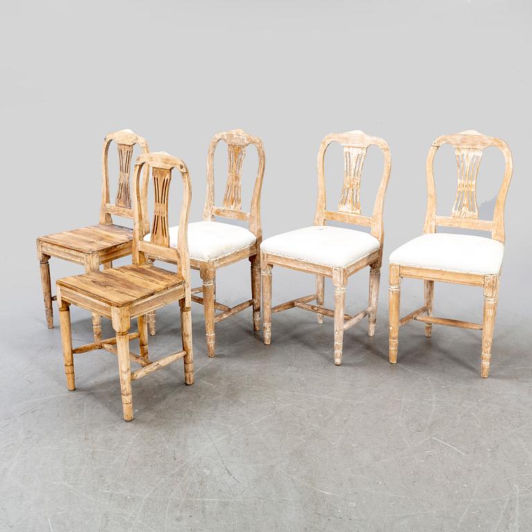 A set of five mid 19th century chairs.