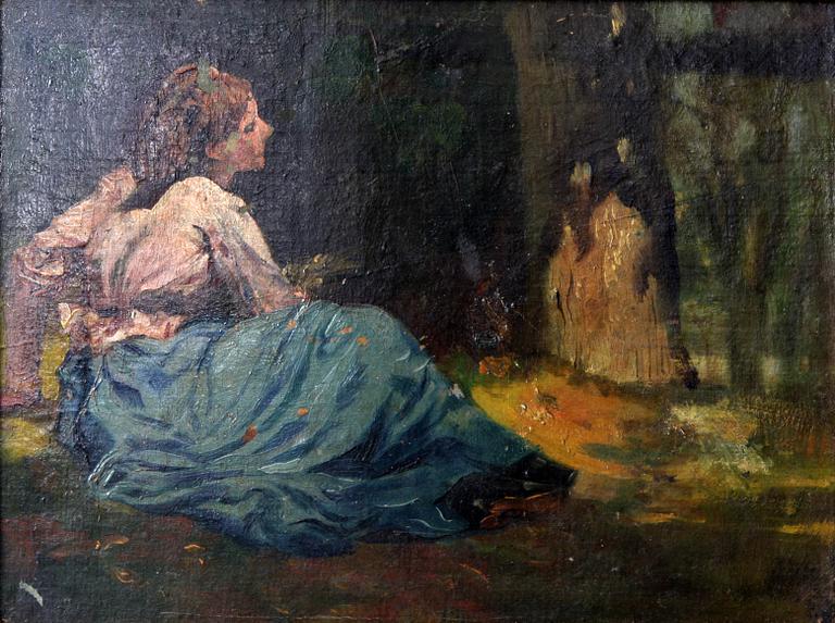 OKÄND KONSTNÄR, olja på duk, trol. Frankrike 1800-tal.