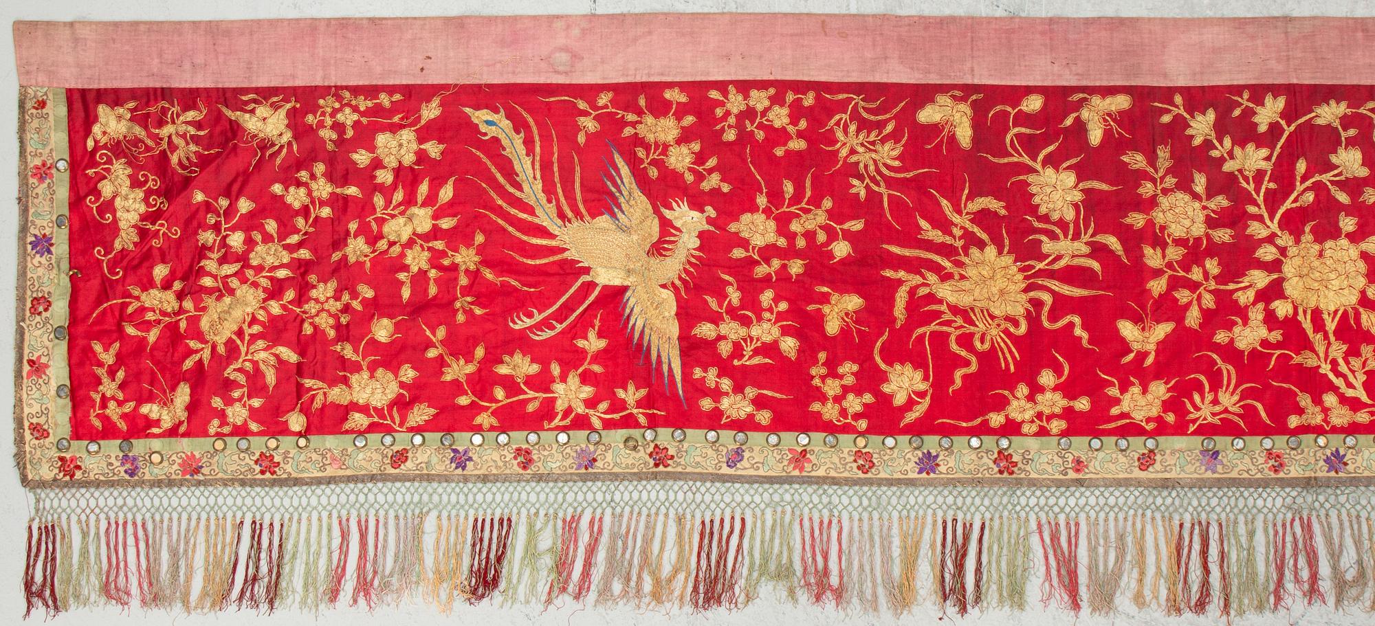 A Chinese silk embroidery, late Qing dynasty (1644–1912).