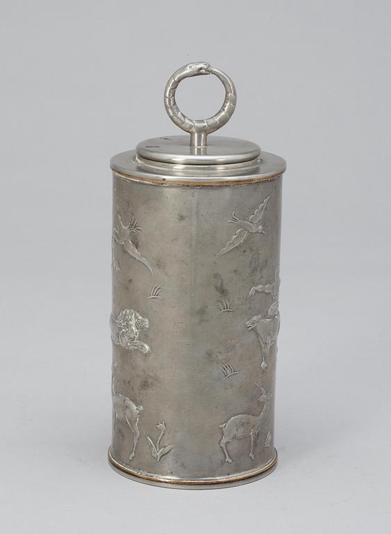 A Nils Fougstedt pewter jar with cover, Svenskt Tenn, Stockholm 1932.