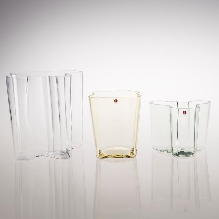ALVAR AALTO, MALJAKOITA, 3 kpl, Iittala, 1980/90-luku.